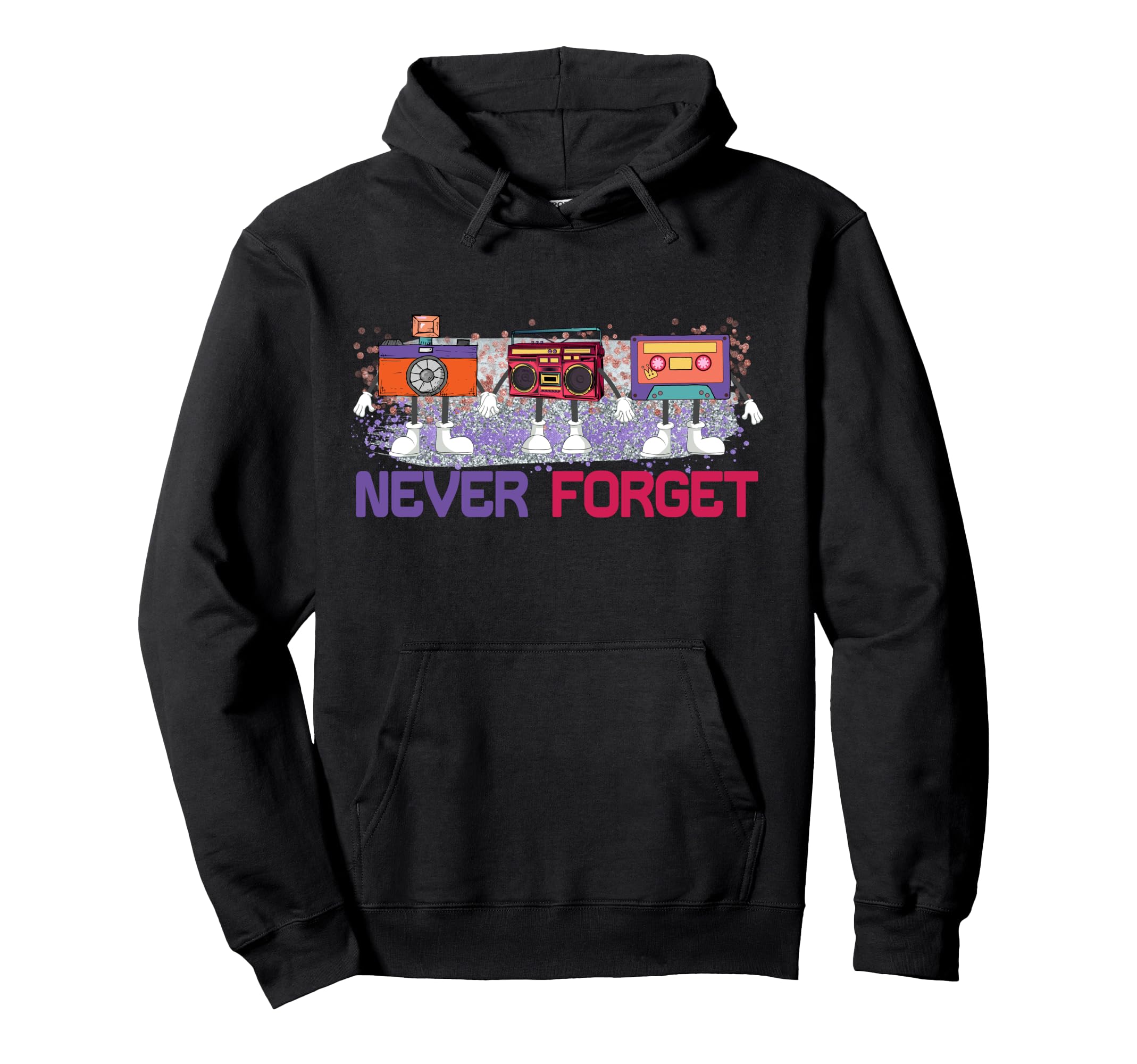 Never Forget 80S 90S Cassette Tape Vhs Hoodie - Unique Graphic Men Women - T-Shirt, Sweatshirt, Hoodie