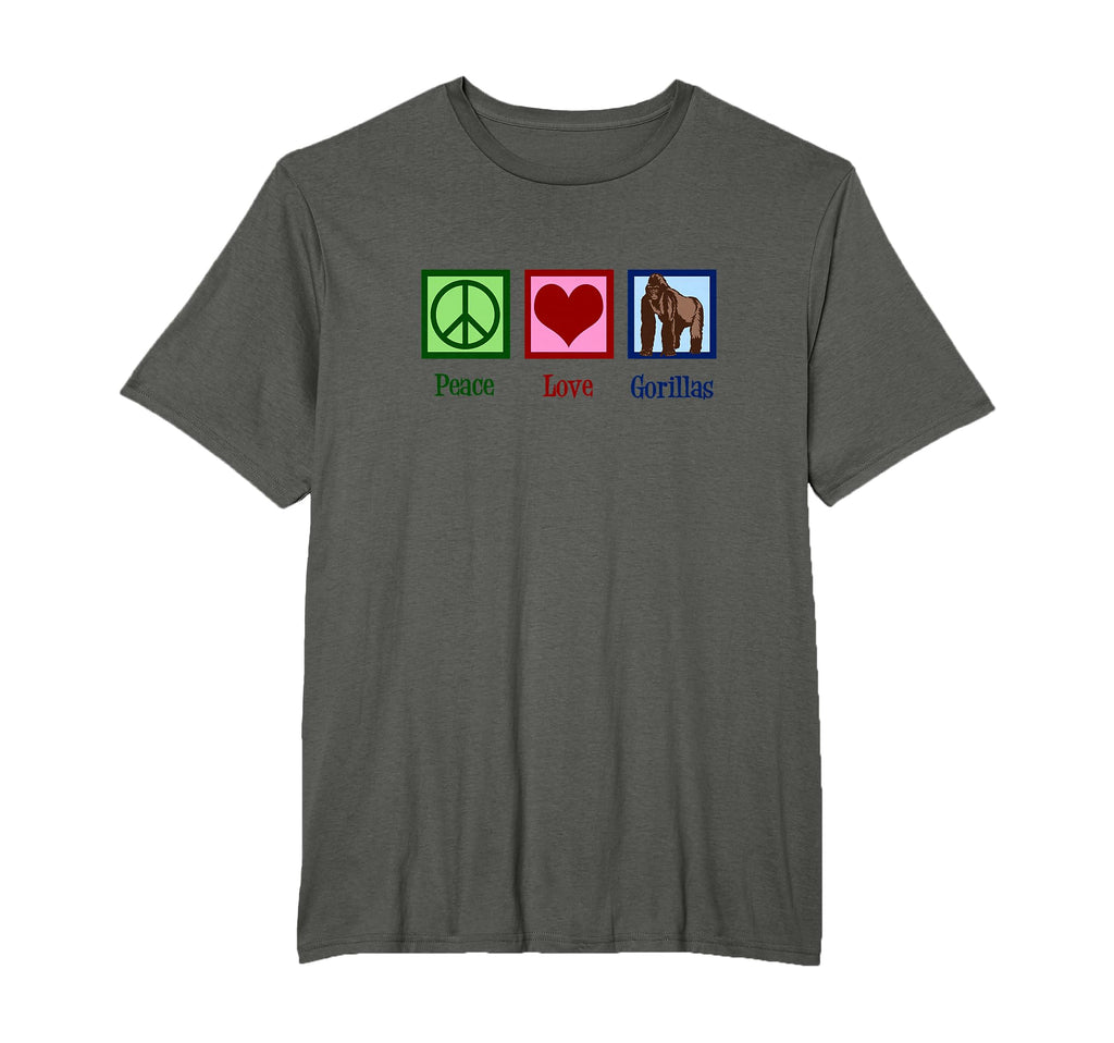 Gorilla Peace Love Gorillas T-Shirt - Unique Graphic Men Women - T-Shirt, Sweatshirt, Hoodie