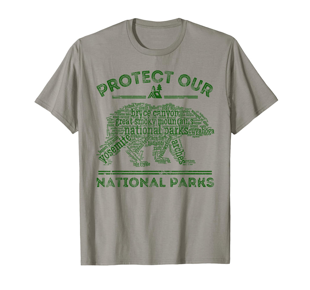 Protect Our Parks National Park Bear T-Shirt - Minimalist Print Men Women - T-Shirt, Sweatshirt, Hoodie