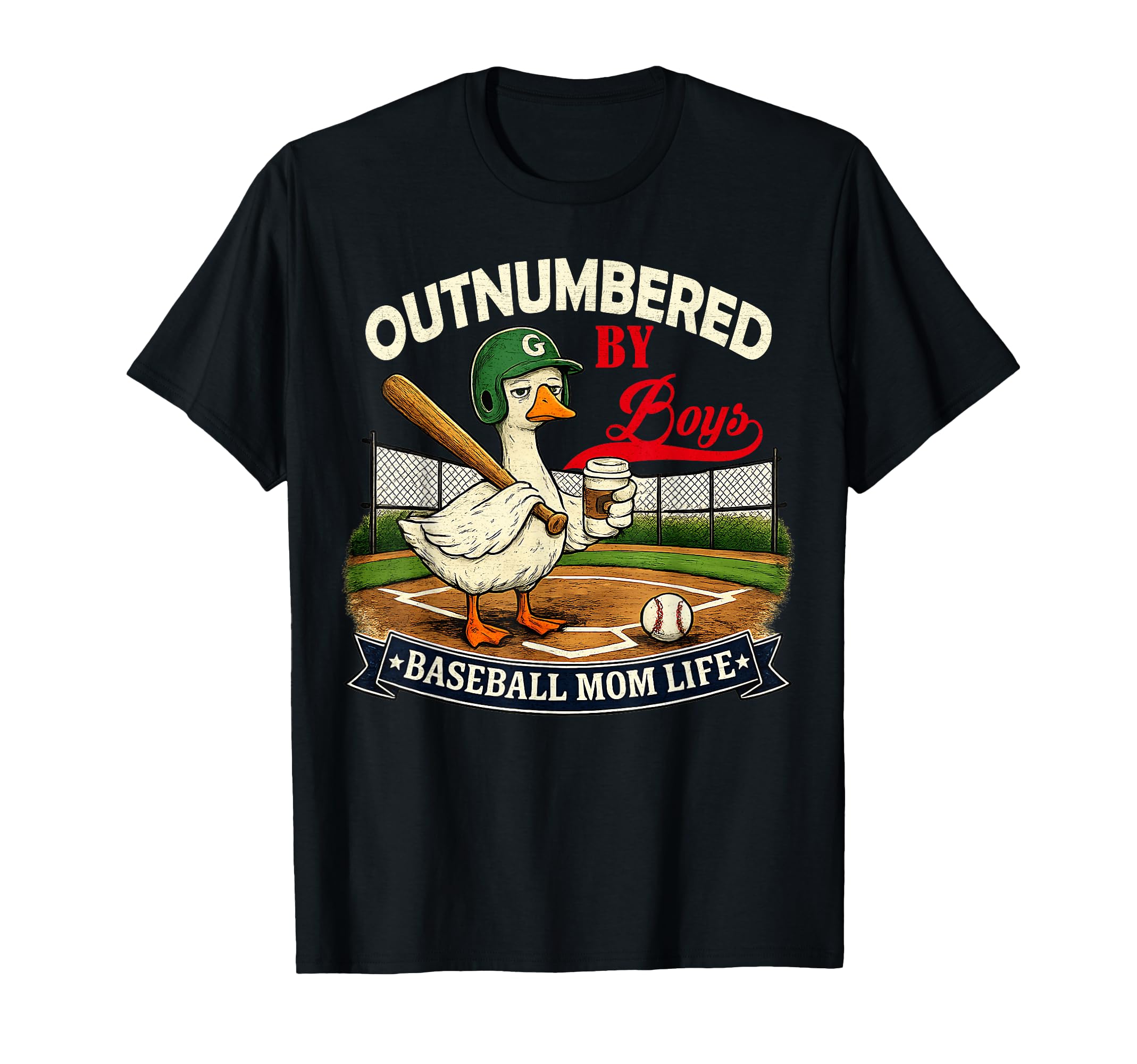 Mom Goose Mothers Day Outnumbered Baseball T-Shirt - Graphic Print Unisex - T-Shirt, Sweatshirt, Hoodie