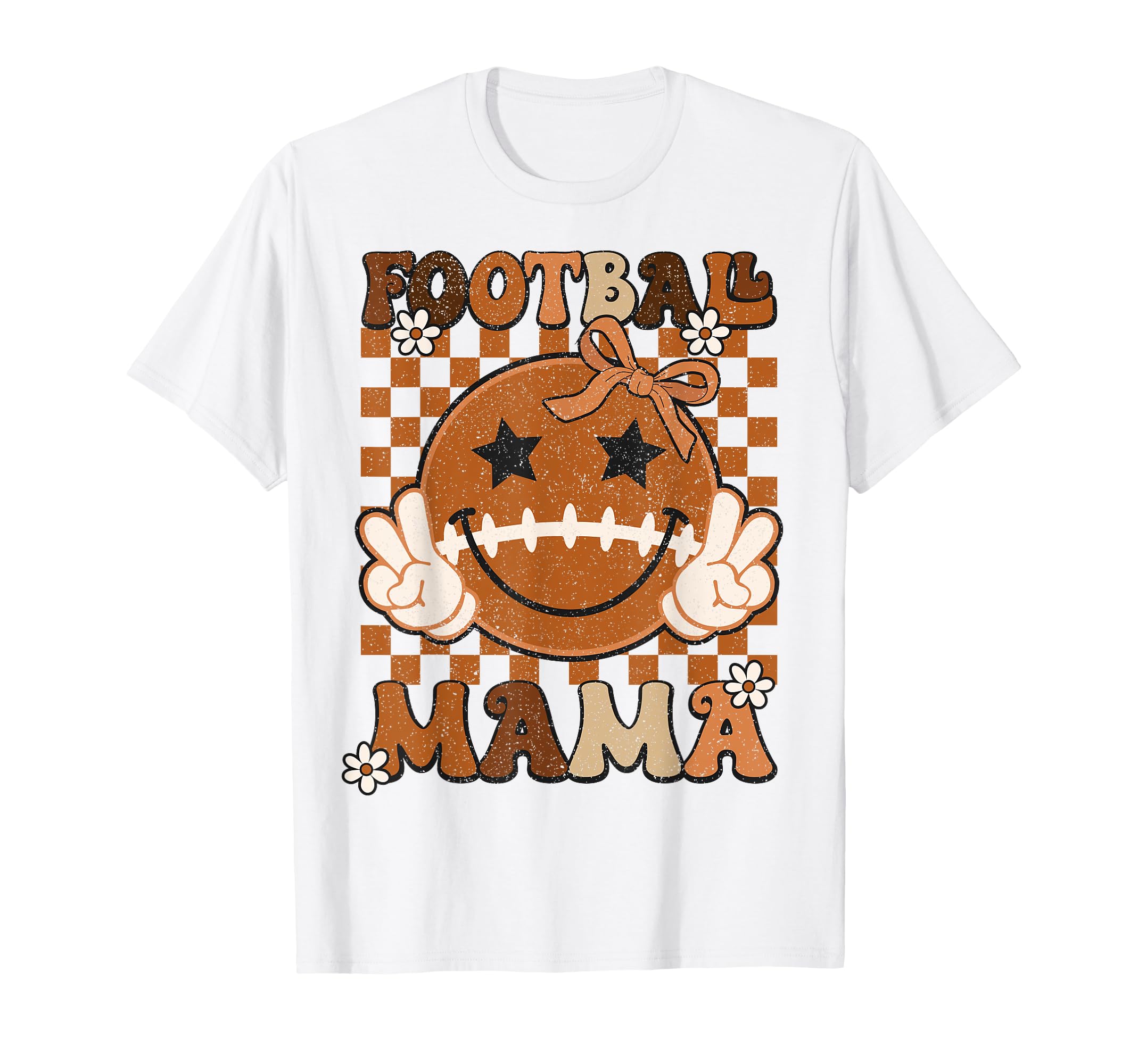 Coquette Bow Football Mama Mom Rtero T-Shirt - Custom Art Print for Adults - T-Shirt, Sweatshirt, Hoodie