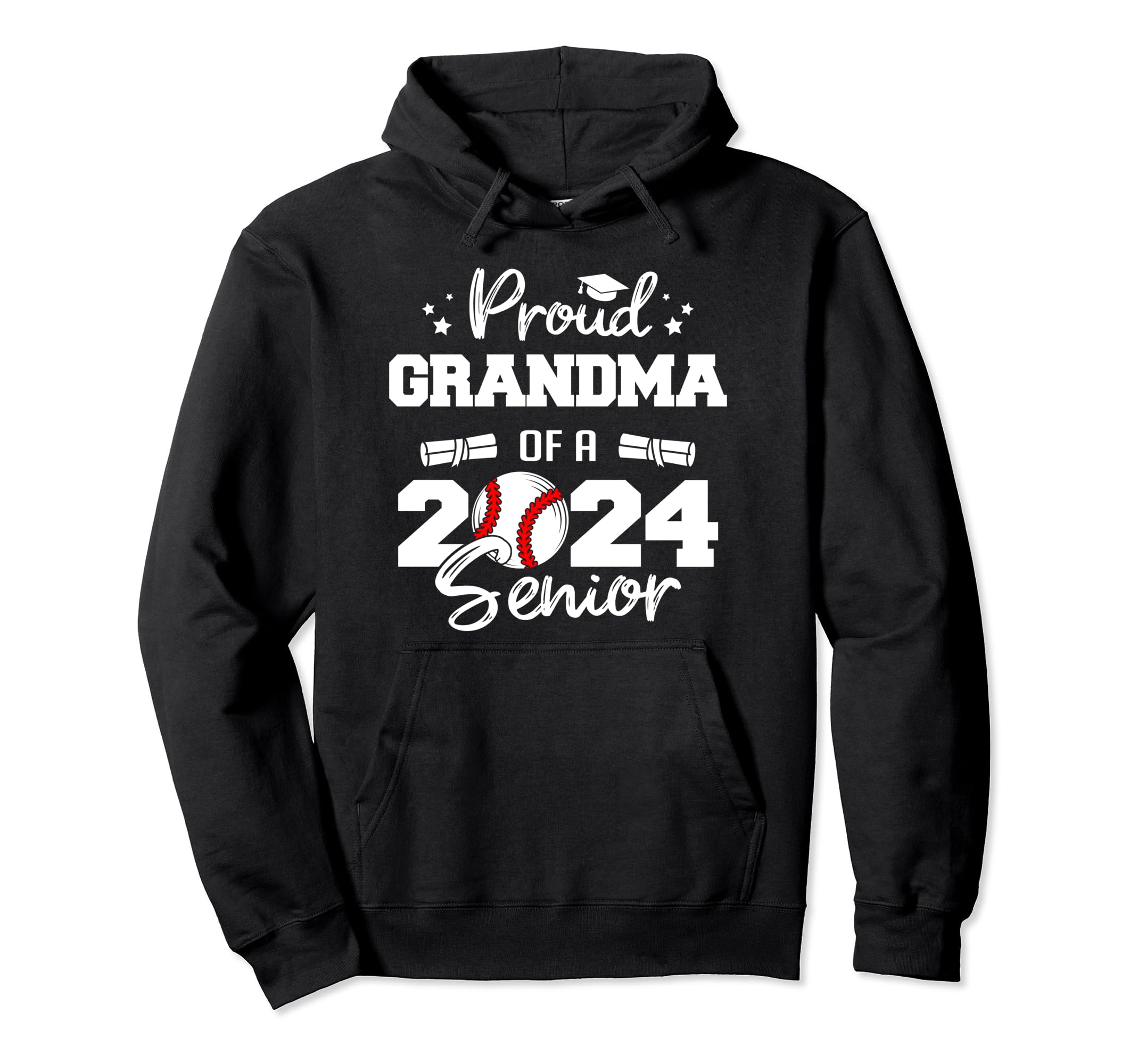Proud Grandma 2024 Senior Funny Hoodie - Trendy Graphic for Adults - T-Shirt, Sweatshirt, Hoodie