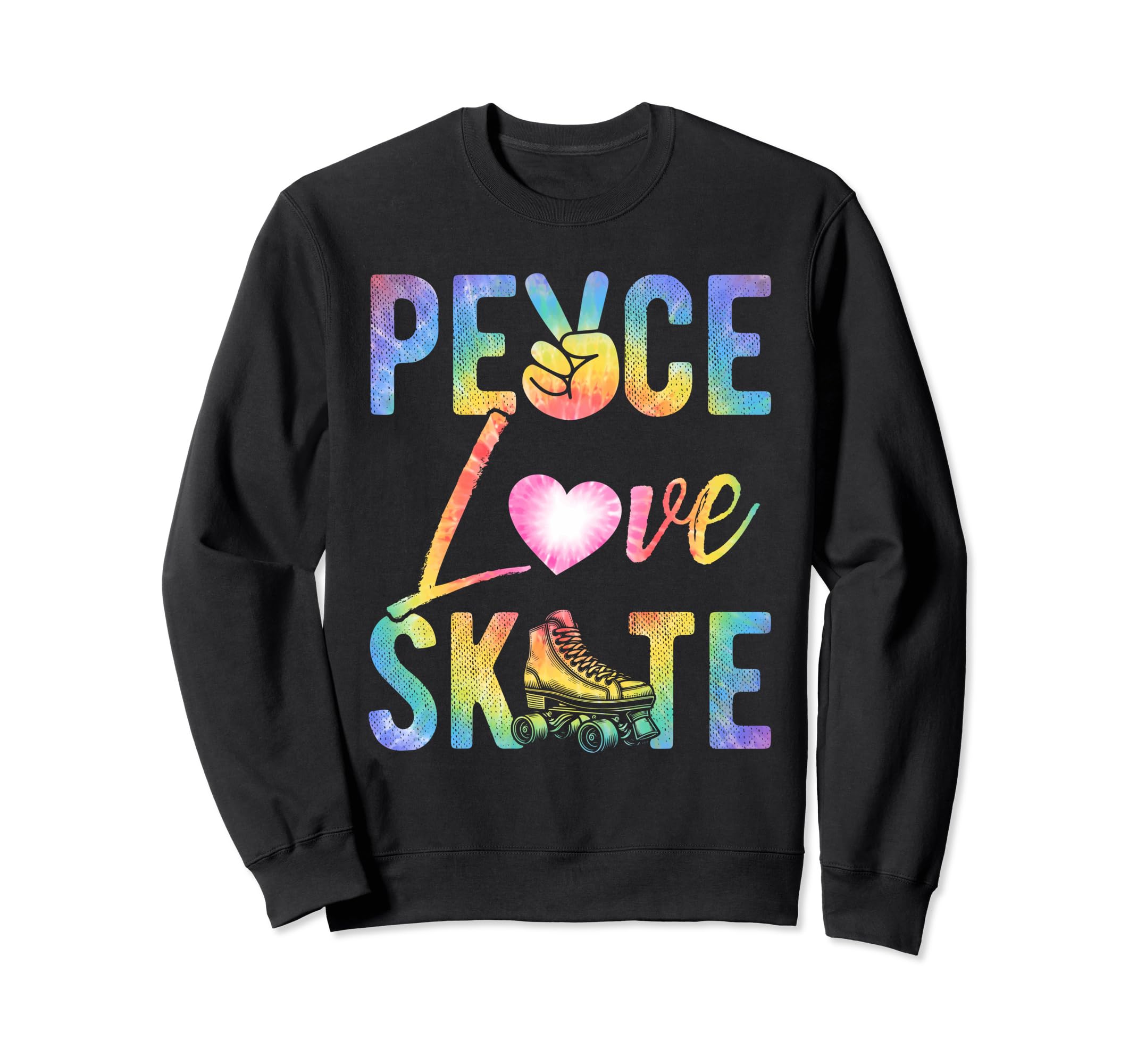 Peace Love Skate Roller Skating Peace Sweatshirt - Custom Art Print Unisex - T-Shirt, Sweatshirt, Hoodie