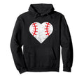 Baseball Love Heart Hoodie - Minimalist Print for Adults - T-Shirt, Sweatshirt, Hoodie
