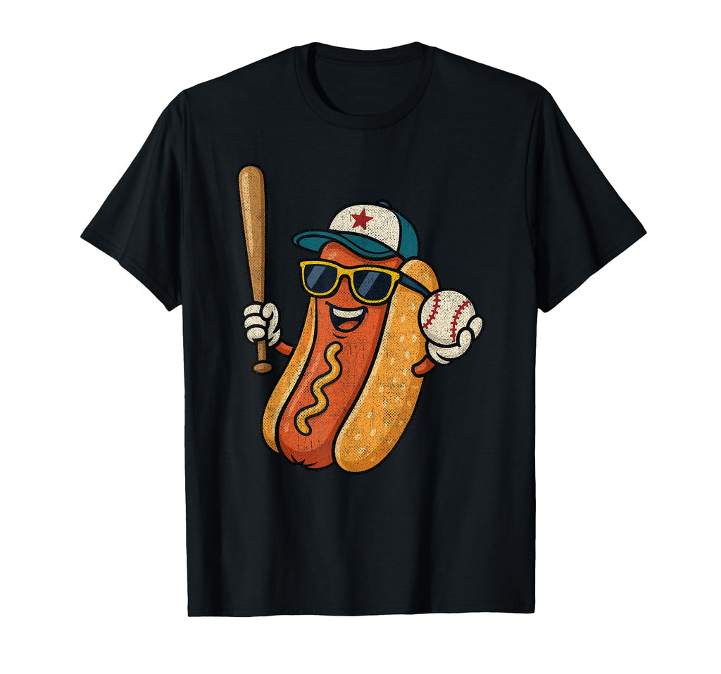 Baseball Hot Dogs Funny Baseball Hot Dog T-Shirt - Trendy Graphic Unisex - T-Shirt, Sweatshirt, Hoodie