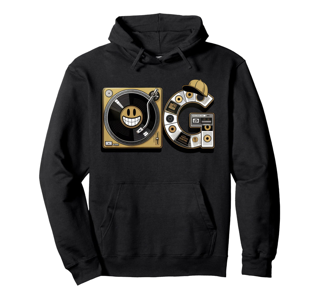 Old School Og Hip Hop Vinyl Cds Tapes Hoodie - Unique Graphic for Adults - T-Shirt, Sweatshirt, Hoodie