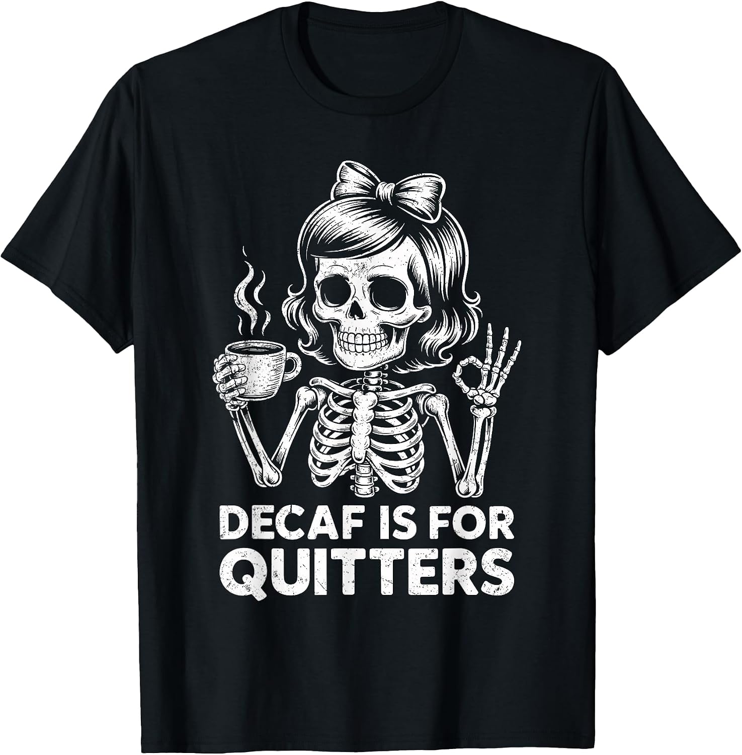 Funny Feminine Skeleton Caffeine Lover Merch. - Adult & Kids T-Shirts, Sweatshirts & Hoodies apparel design preview 1