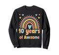 10 Years Awesome 10Th Birthday Boho Sweatshirt - Minimalist Print Unisex - T-Shirt, Sweatshirt, Hoodie