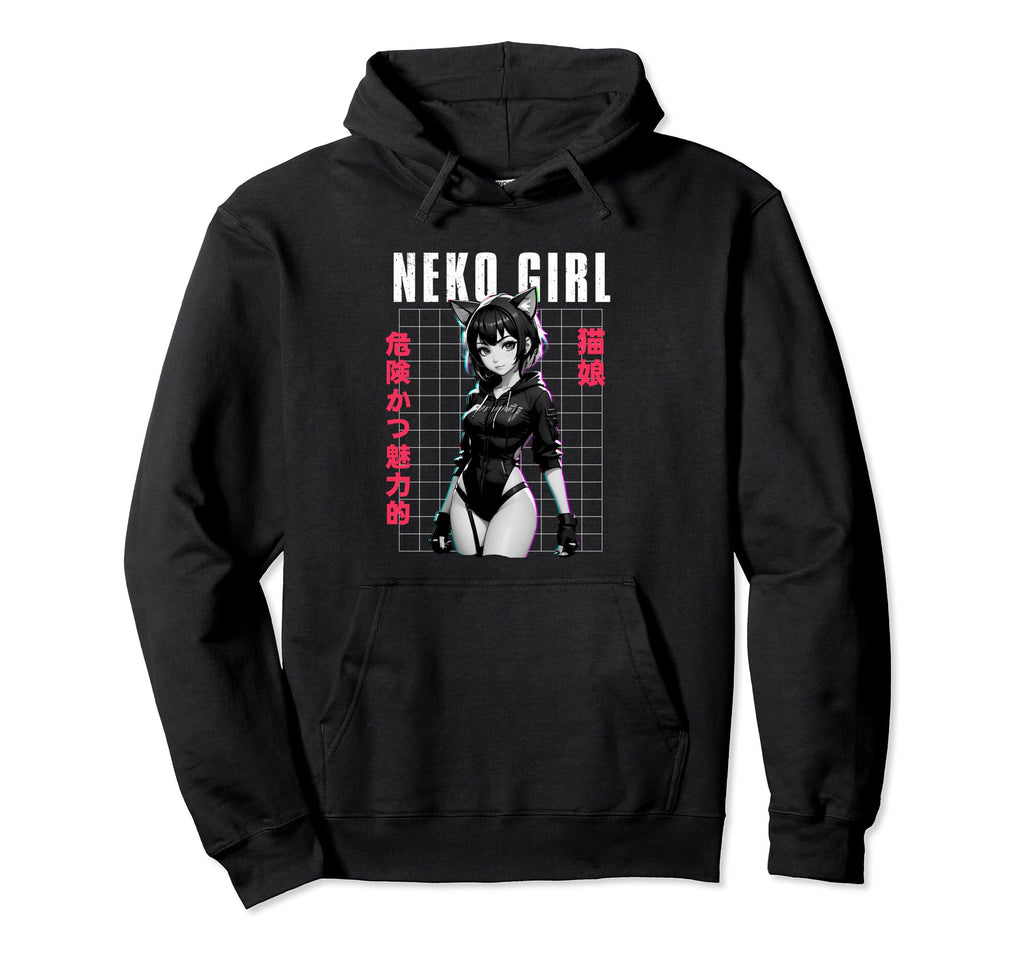 Japanese Anime Neko Urban Cyber Hoodie - Streetwear Style Men Women - T-Shirt, Sweatshirt, Hoodie