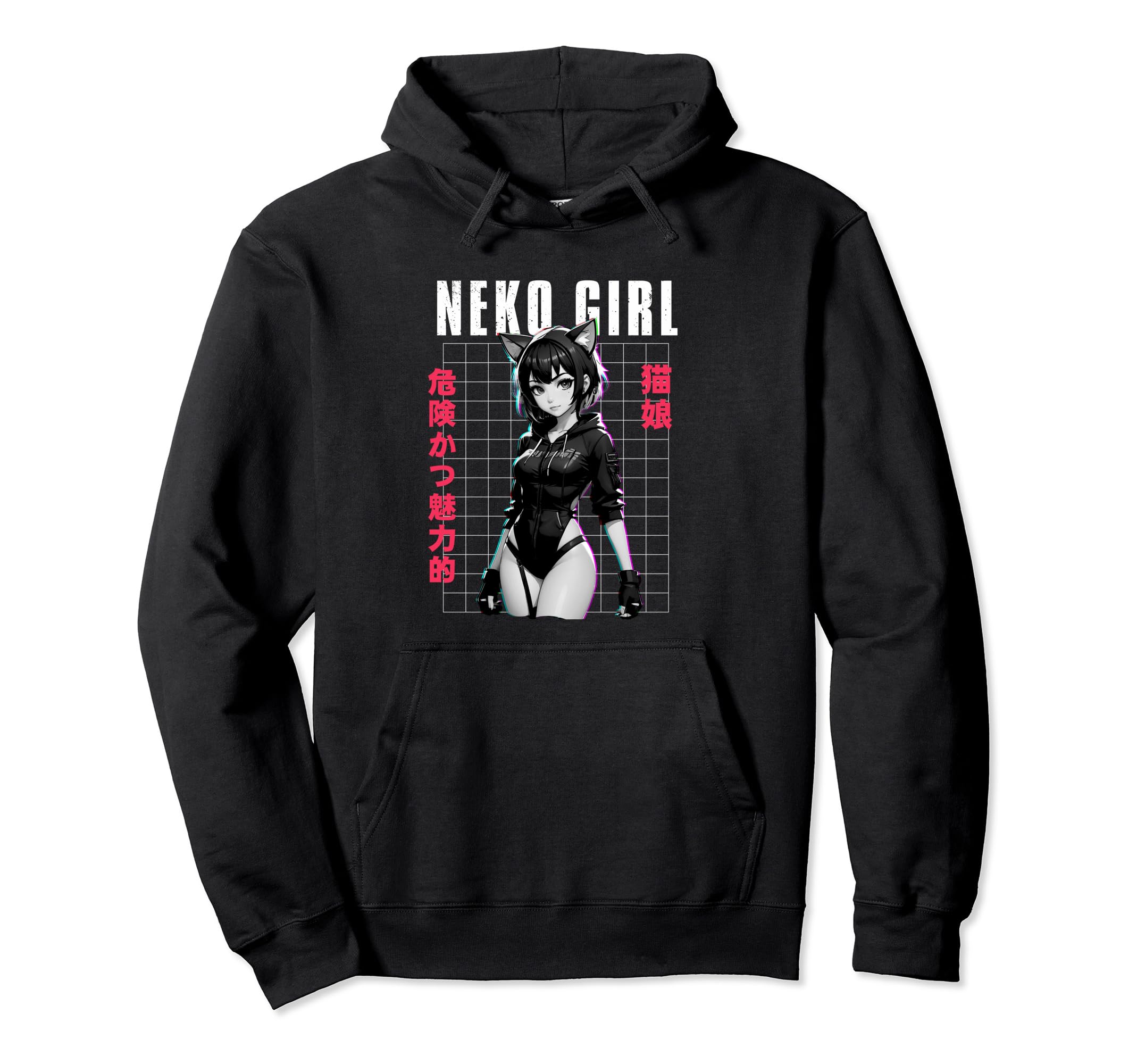 Japanese Anime Neko Urban Cyber Hoodie - Streetwear Style Men Women - T-Shirt, Sweatshirt, Hoodie