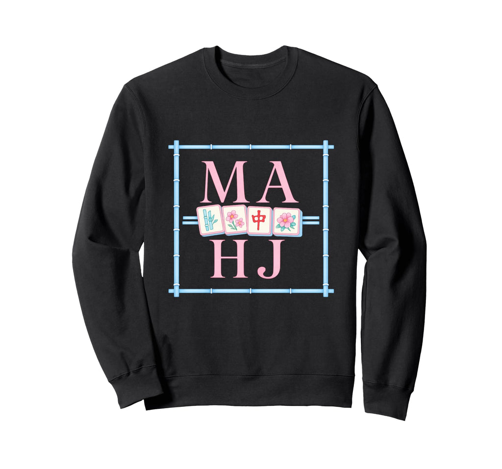 Mahj Mahjong Game Preppy Night Sweatshirt - Trendy Graphic for Adults - T-Shirt, Sweatshirt, Hoodie