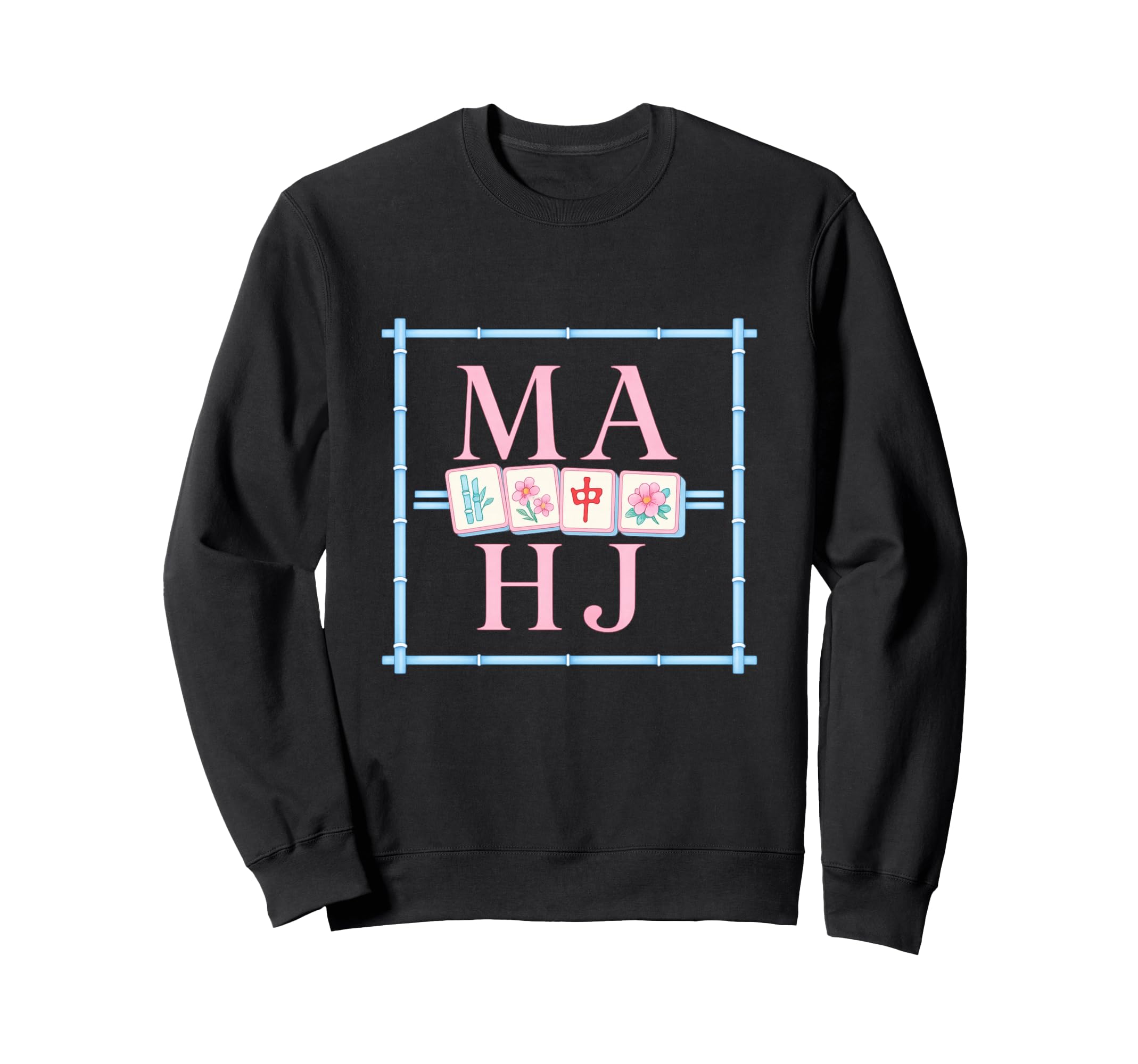 Mahj Mahjong Game Preppy Night Sweatshirt - Trendy Graphic for Adults - T-Shirt, Sweatshirt, Hoodie