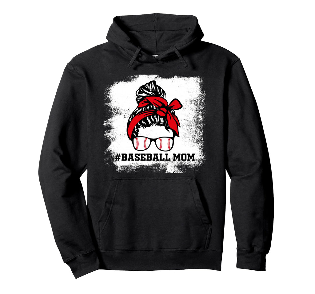 Baseball Mom Life Messy Bun Baseball Hoodie - Trendy Graphic Unisex - T-Shirt, Sweatshirt, Hoodie