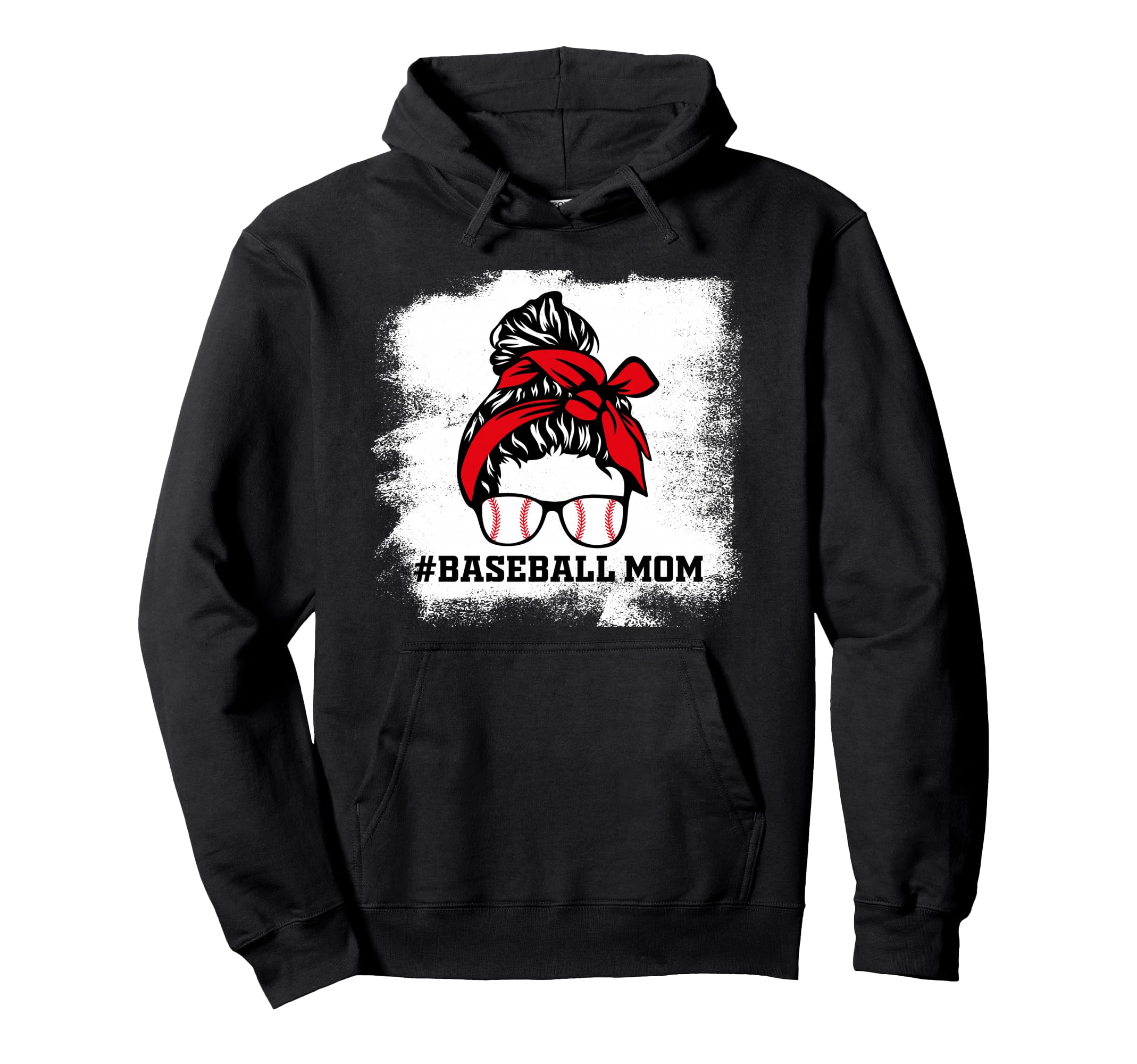 Baseball Mom Life Messy Bun Baseball Hoodie - Trendy Graphic Unisex - T-Shirt, Sweatshirt, Hoodie
