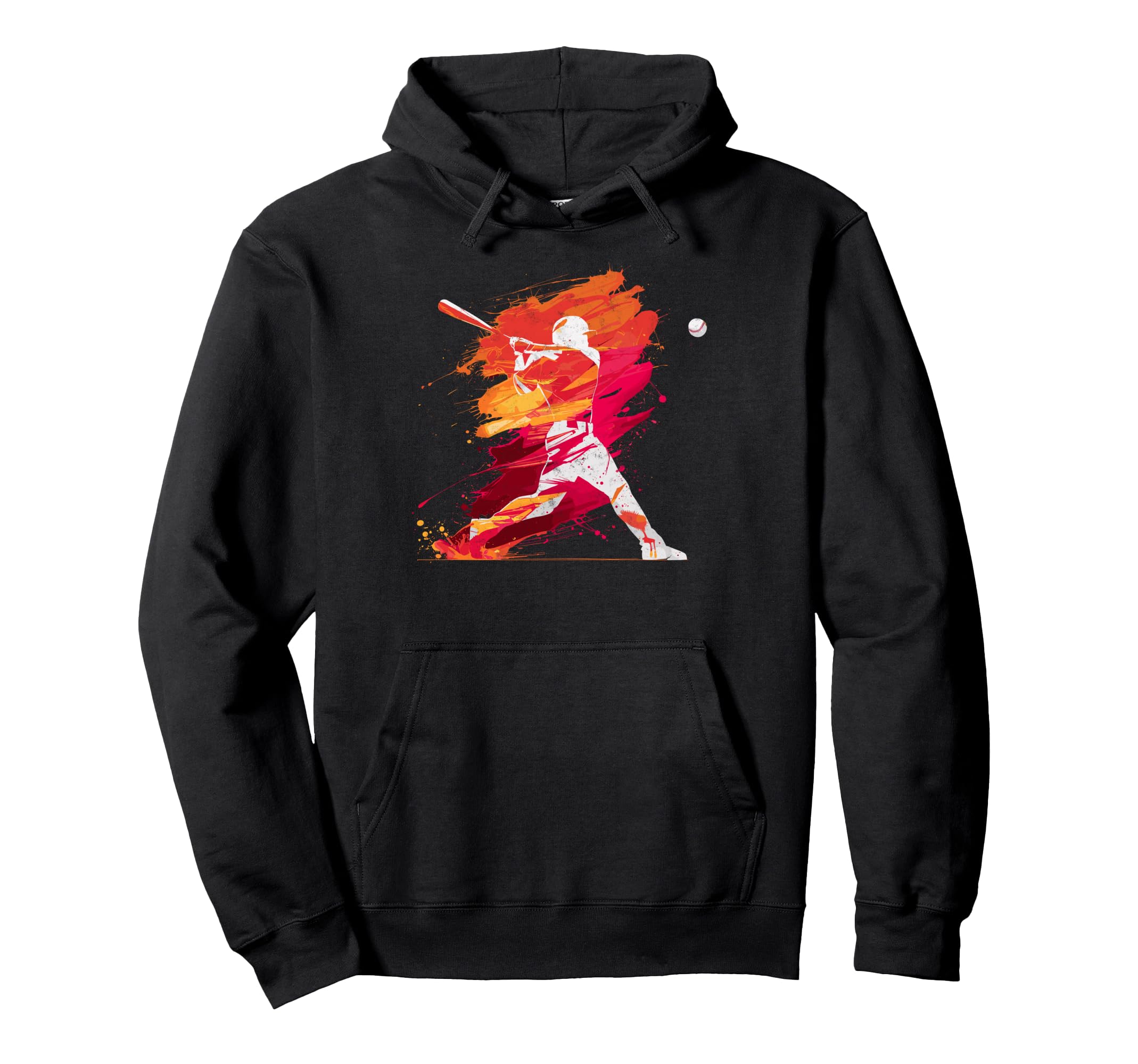 Paint Splash Baseball Player Coach Dad Hoodie - Unique Graphic for Adults - T-Shirt, Sweatshirt, Hoodie