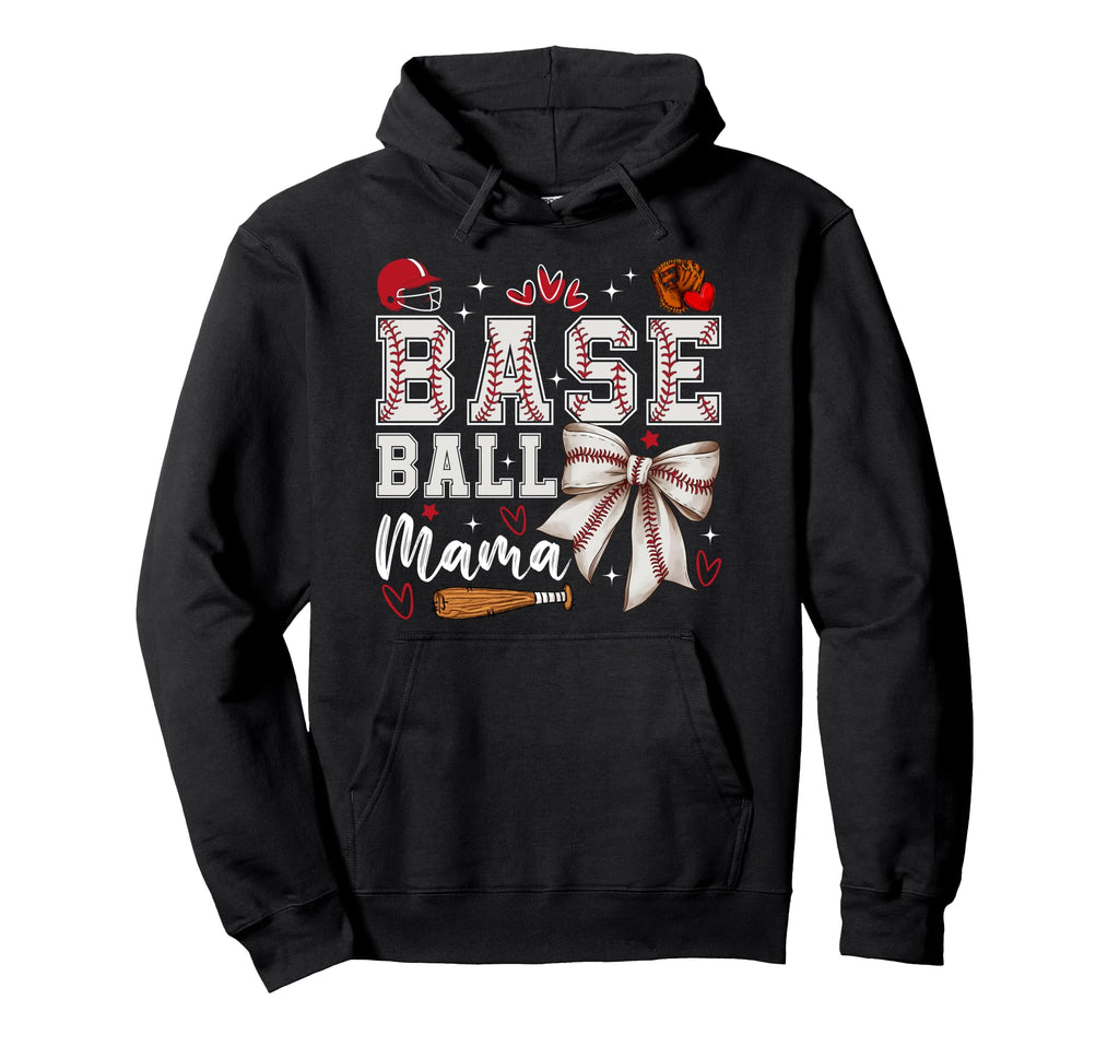 Baseball Mama Coquette Bow Game Day Hoodie - Novelty Apparel Men Women - T-Shirt, Sweatshirt, Hoodie