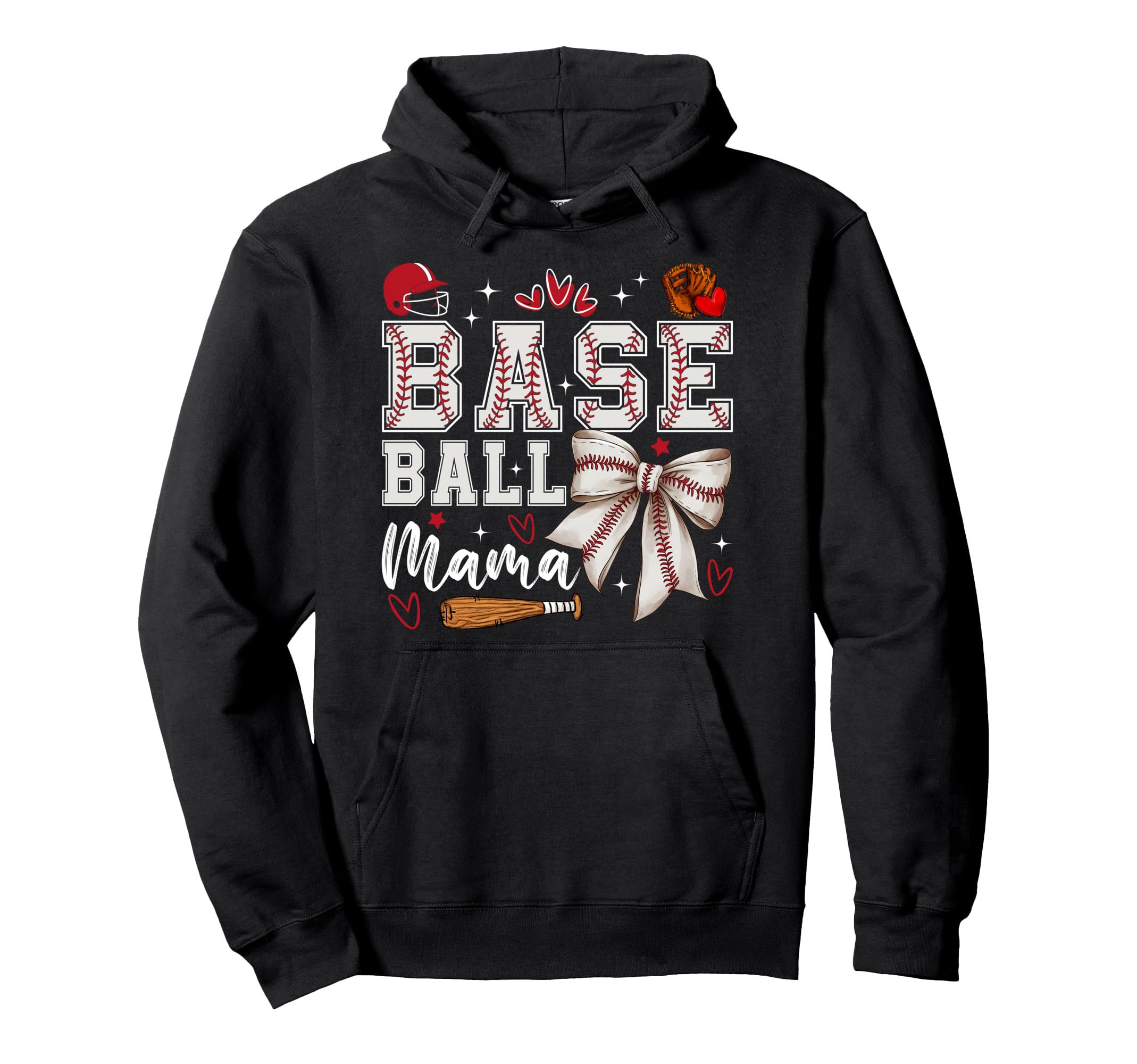 Baseball Mama Coquette Bow Game Day Hoodie - Novelty Apparel Men Women - T-Shirt, Sweatshirt, Hoodie