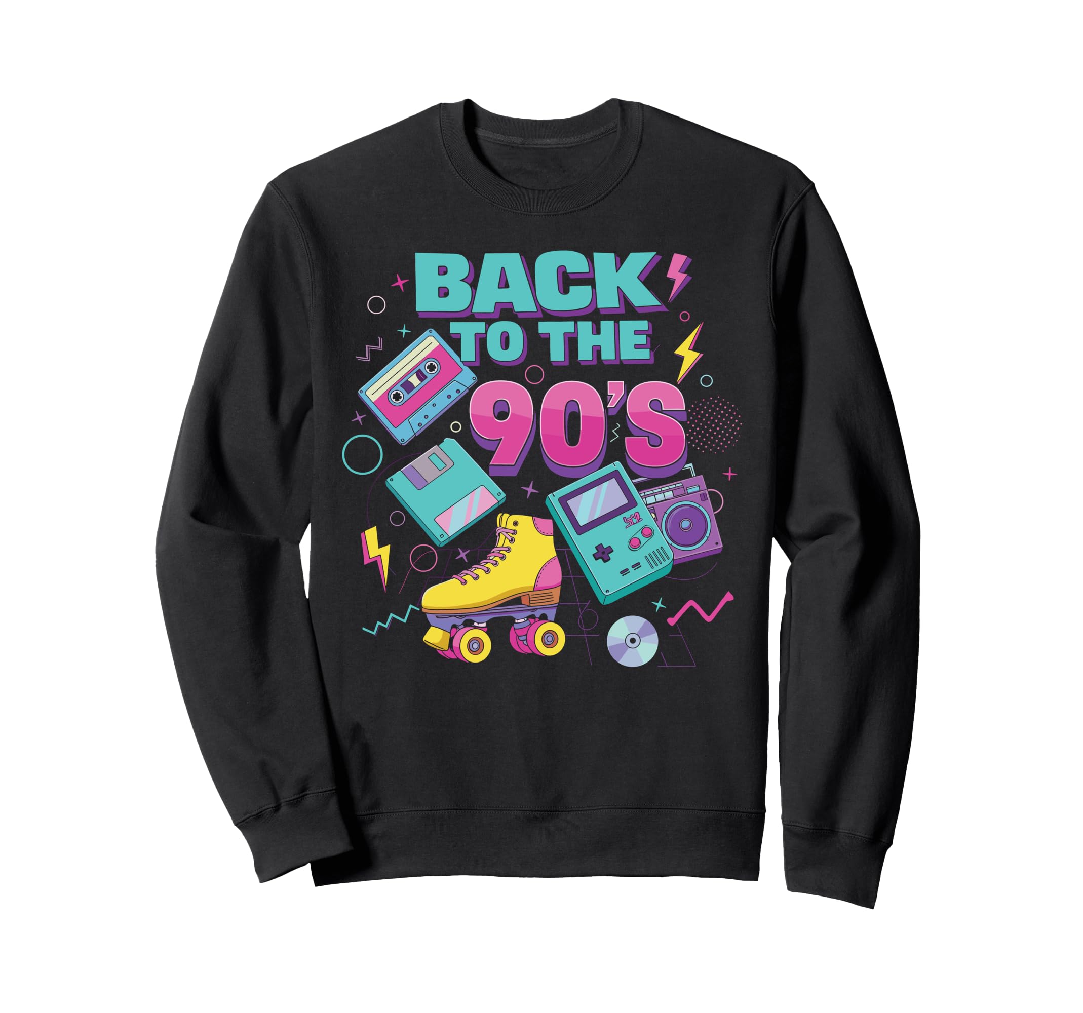 Back To 90S Roller Skates Sweatshirt - Fun Novelty Design for Adults - T-Shirt, Sweatshirt, Hoodie