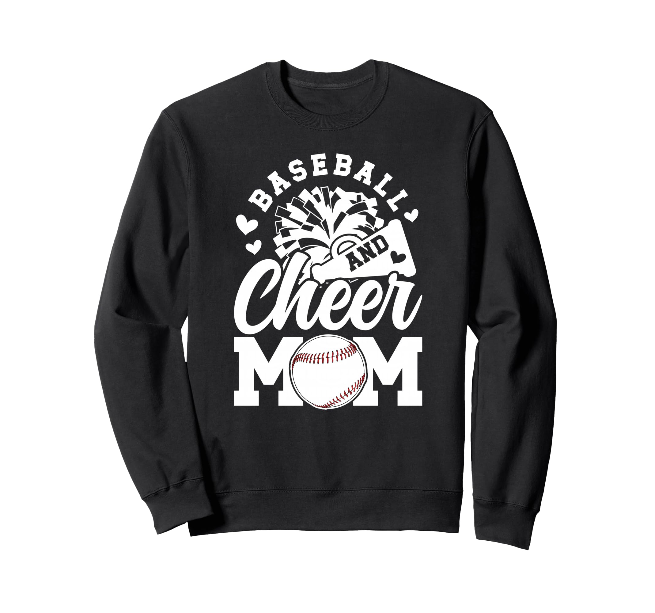 Baseball And Cheer Mom Cheerleading And Sweatshirt - Unique Graphic Unisex - T-Shirt, Sweatshirt, Hoodie