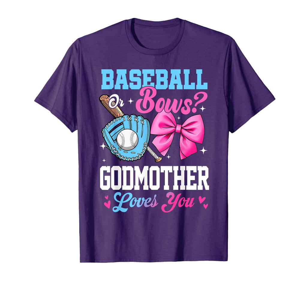 Baseball Or Bows Your Godmother Loves T-Shirt - Aesthetic Graphic Unisex - T-Shirt, Sweatshirt, Hoodie