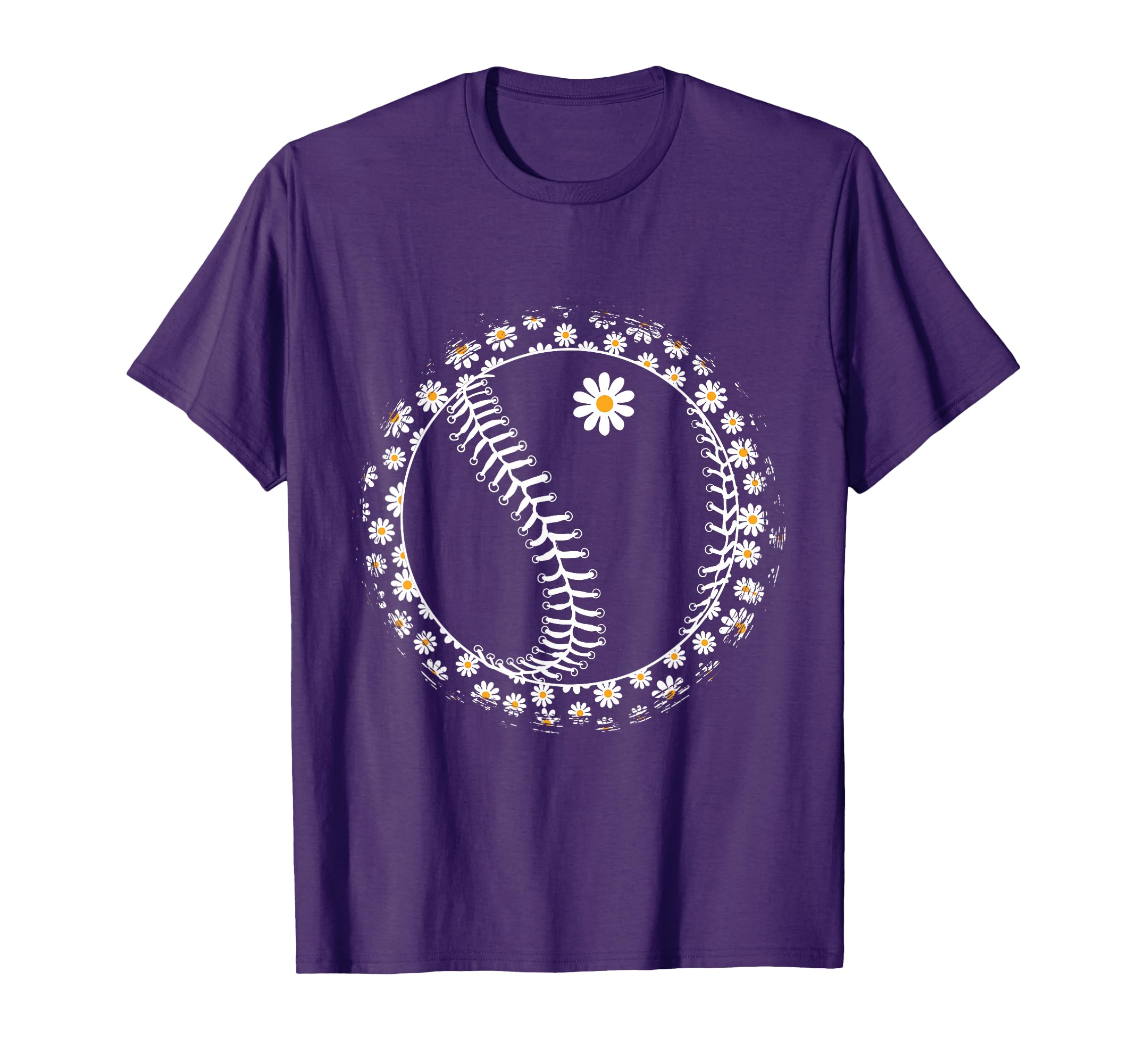 Baseball Daisy Flower Baseball Teens T-Shirt - Custom Art Print Men Women - T-Shirt, Sweatshirt, Hoodie