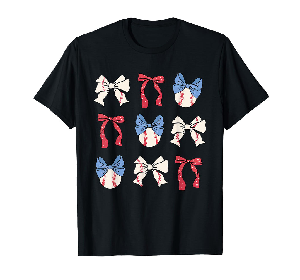 Baseball Bow Trendy Sports Aesthetic T-Shirt - Unique Graphic Men Women - T-Shirt, Sweatshirt, Hoodie