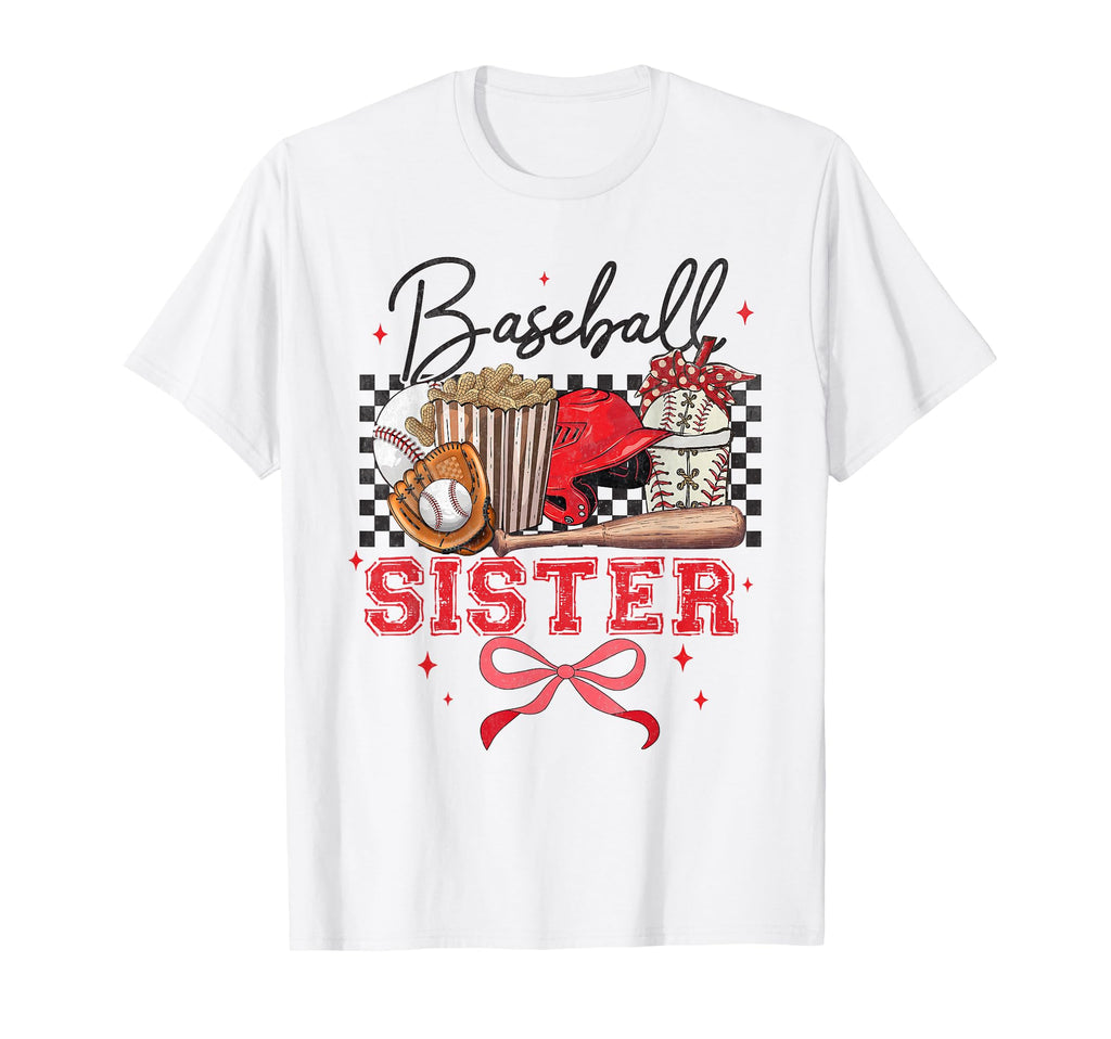 Baseball Sister Coquette Bow Biggest T-Shirt - Custom Art Print Men Women - T-Shirt, Sweatshirt, Hoodie