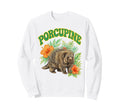 Porcupine Groovy Floral Porcupine Sweatshirt - Graphic Print Unisex - T-Shirt, Sweatshirt, Hoodie