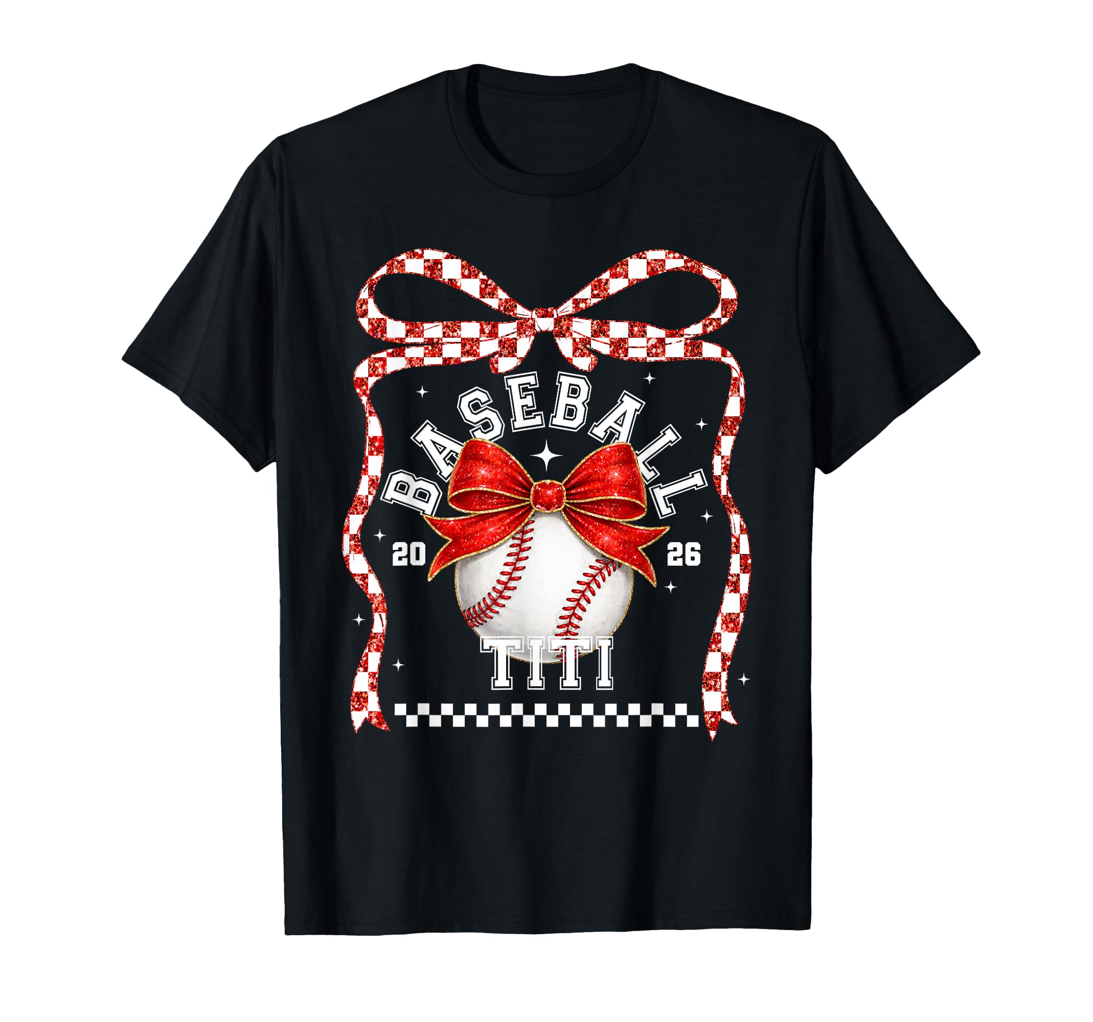 Baseball Titi Coquette Bow Game Day T-Shirt - Novelty Apparel for Adults - T-Shirt, Sweatshirt, Hoodie