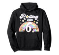 Rolling Into 6 Birthday Groovy 6Th Hoodie - Fun Novelty Design for Adults - T-Shirt, Sweatshirt, Hoodie