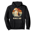 Beagle Dad Sunset Distressed Hoodie - Novelty Apparel Unisex - T-Shirt, Sweatshirt, Hoodie