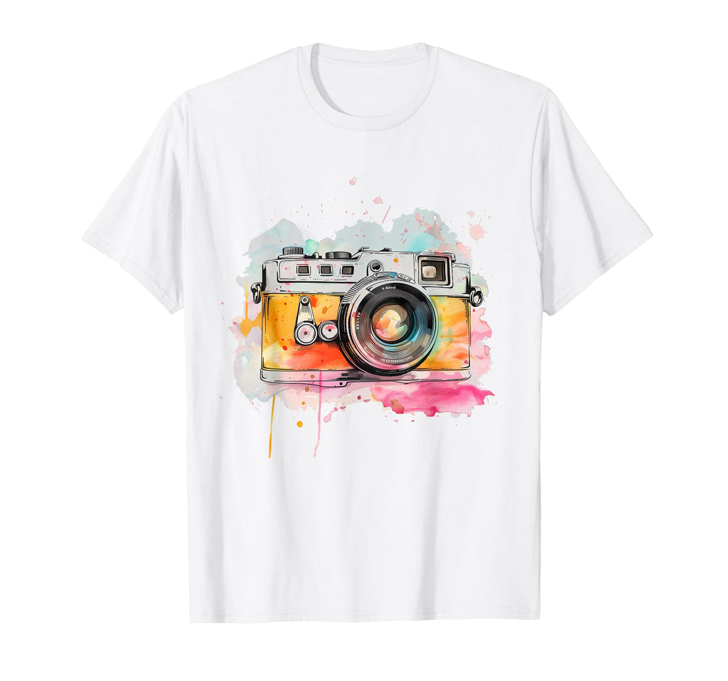 Photographer Camera Watercolor T-Shirt - Casual Everyday Wear Unisex - T-Shirt, Sweatshirt, Hoodie