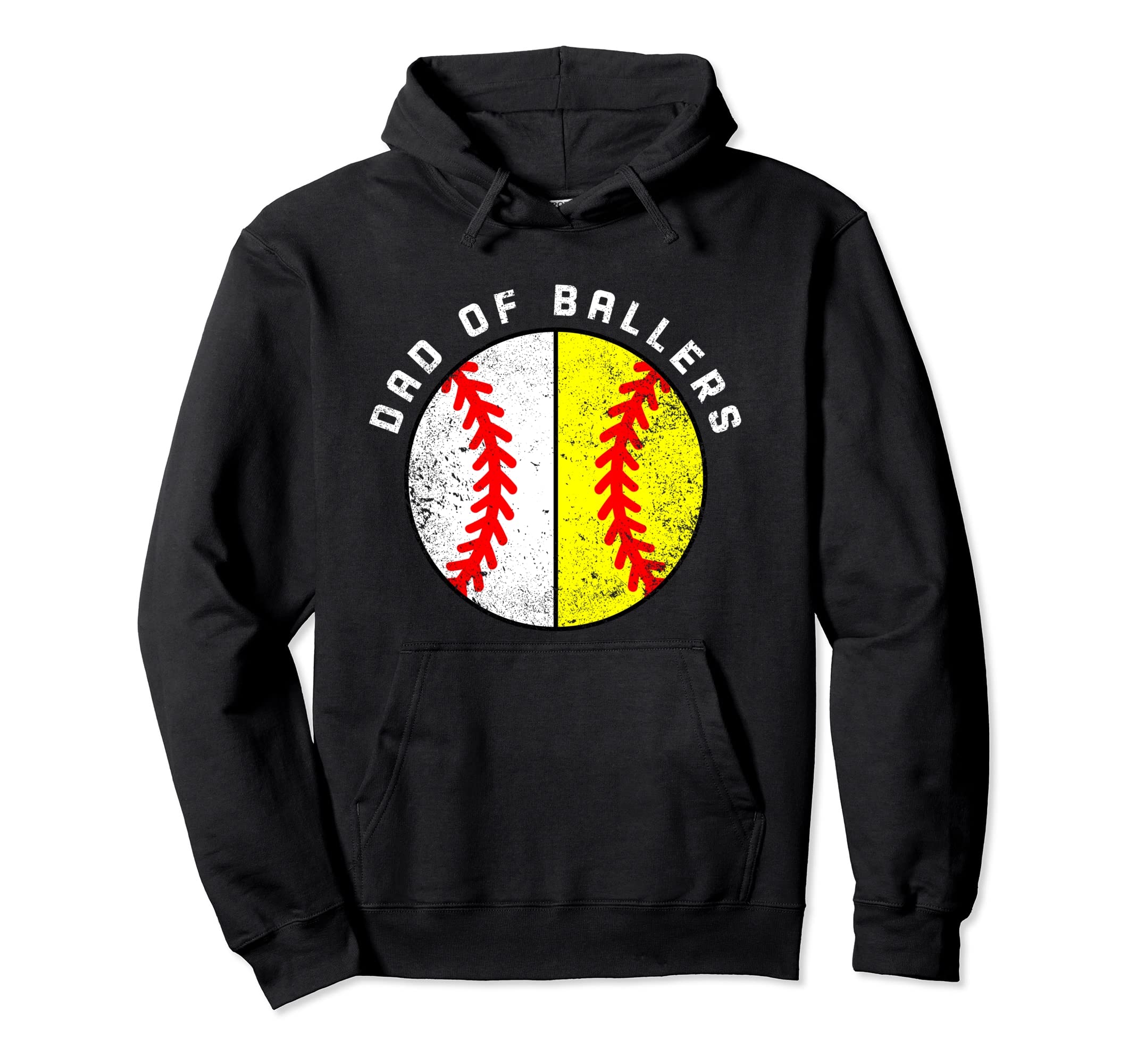 Dad Ballers Funny Baseball Softball Dad Hoodie - Minimalist Print Unisex - T-Shirt, Sweatshirt, Hoodie