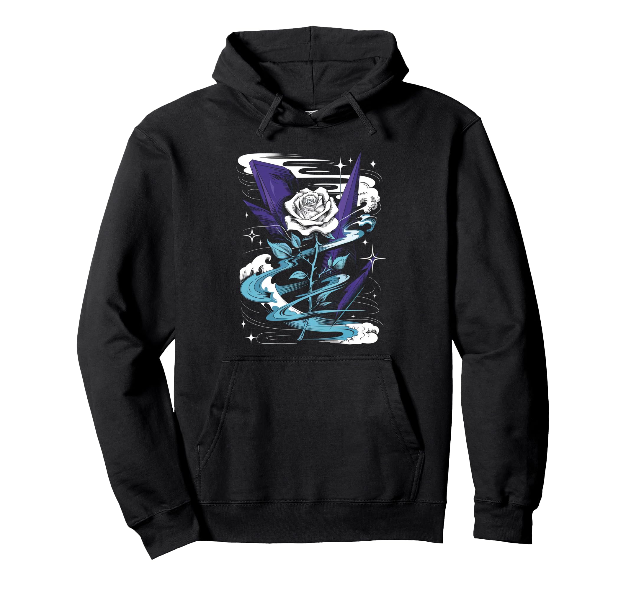 Rose Moon Mystical Soft Grunge Hoodie - Unique Graphic for Adults - T-Shirt, Sweatshirt, Hoodie