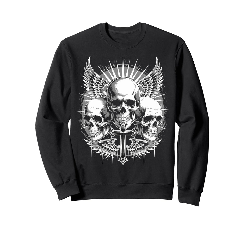 Gothic Skull Grunge Alt Sweatshirt - Casual Everyday Wear Men Women - T-Shirt, Sweatshirt, Hoodie