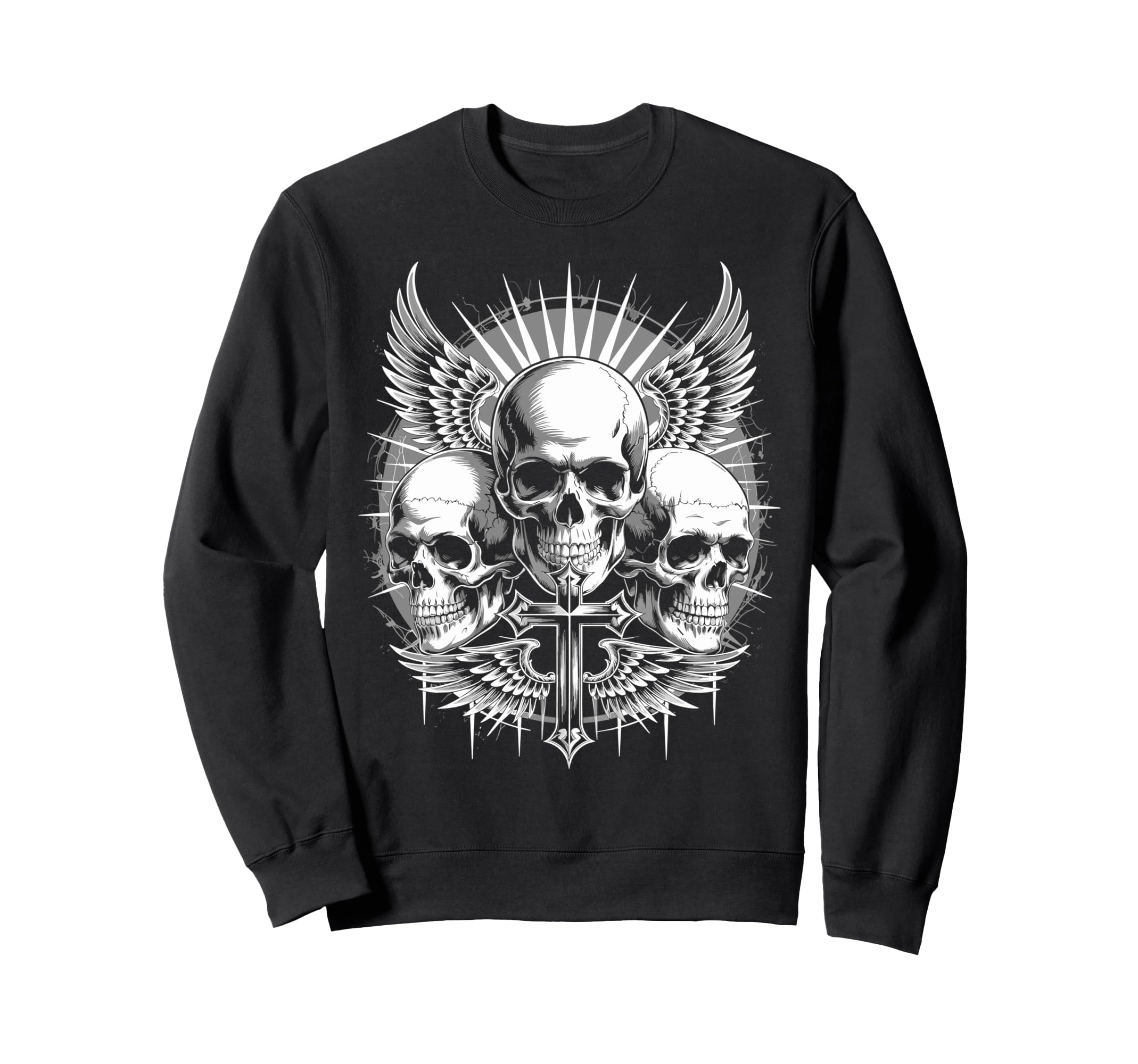 Gothic Skull Grunge Alt Sweatshirt - Casual Everyday Wear Men Women - T-Shirt, Sweatshirt, Hoodie