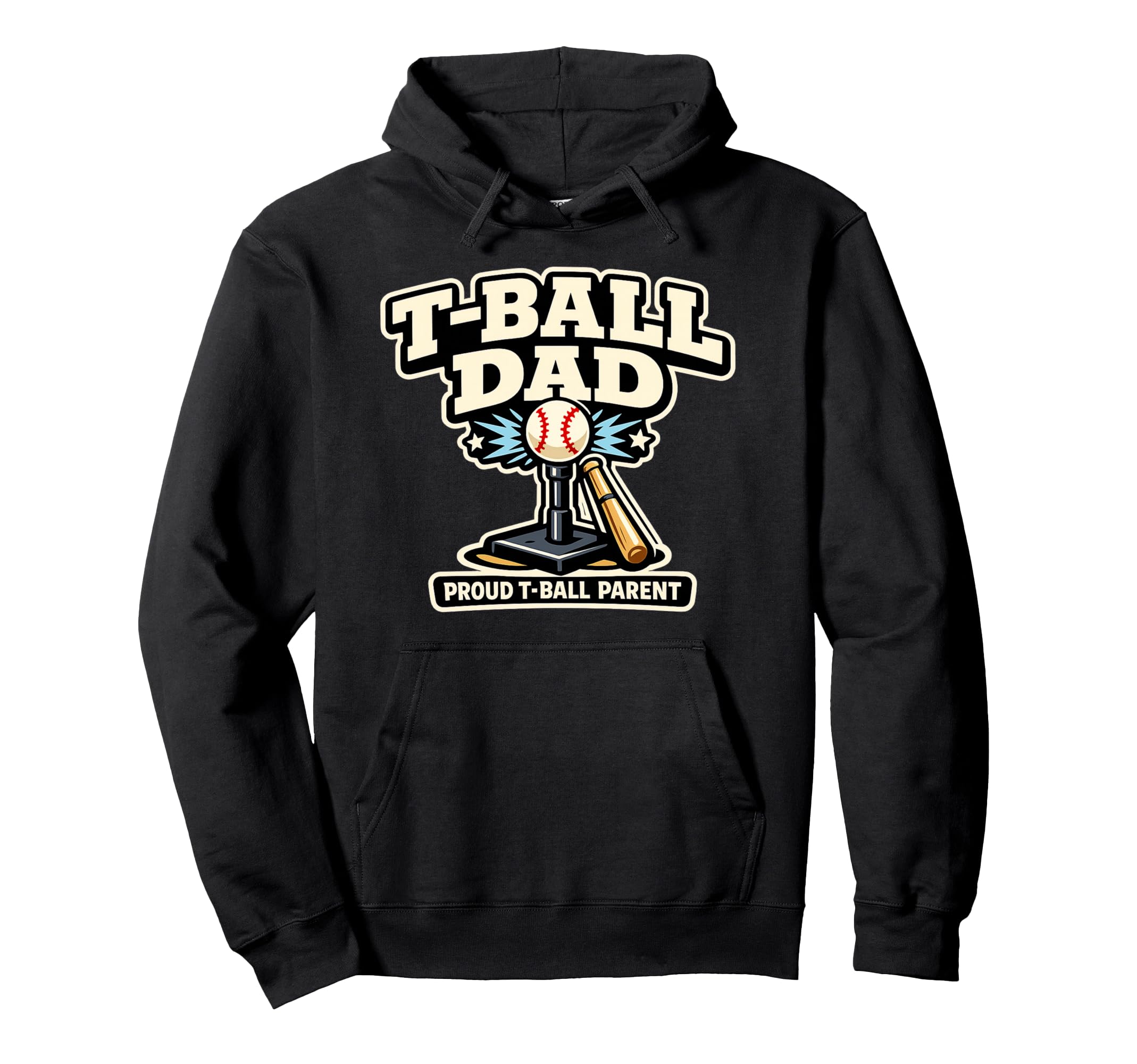 Funny T Ball Dad Proud Baseball Parent Hoodie - Minimalist Print Unisex - T-Shirt, Sweatshirt, Hoodie