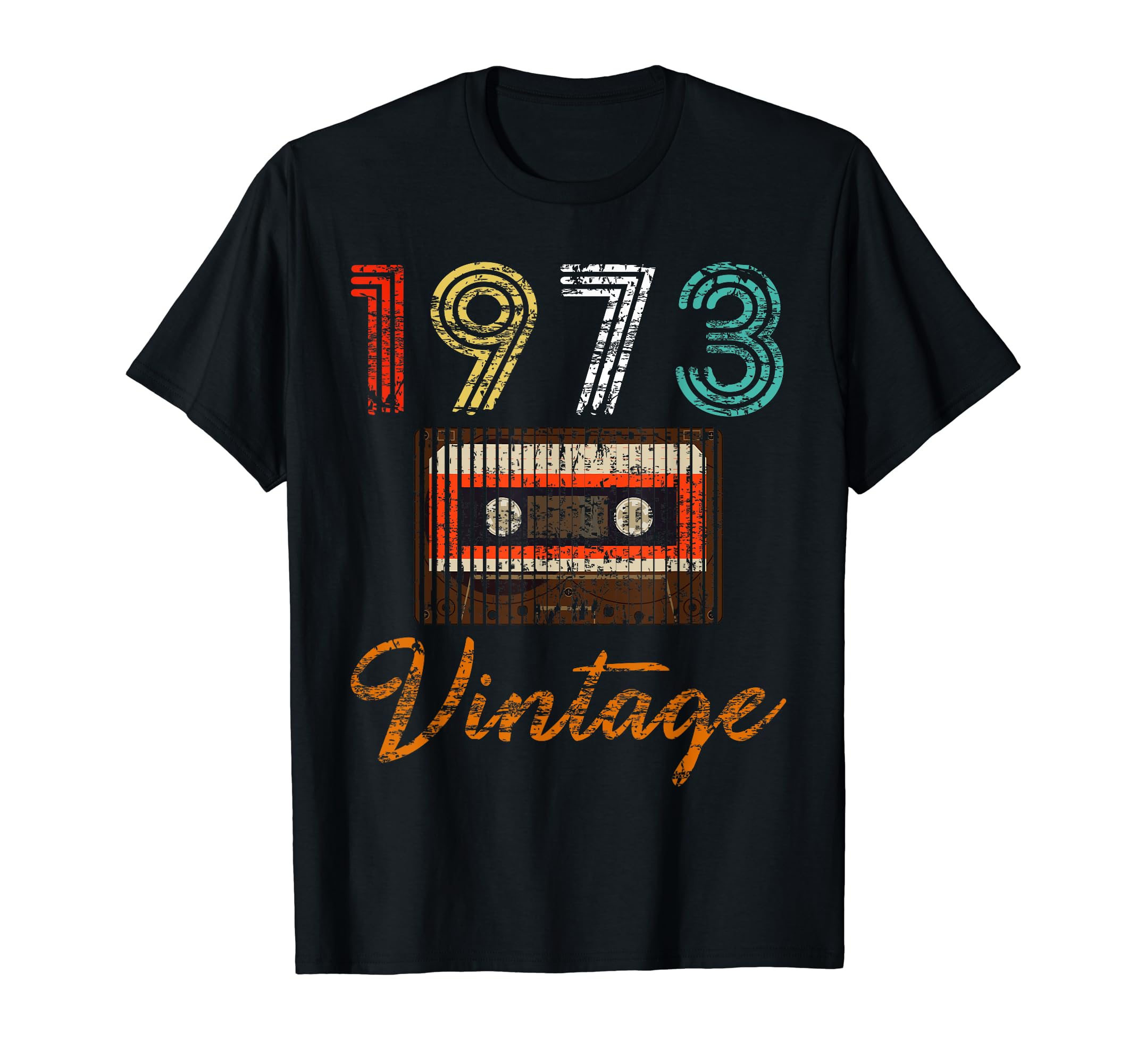 1973 Distressed 45Th Birthday Cassette T-Shirt - Novelty Apparel Unisex - T-Shirt, Sweatshirt, Hoodie