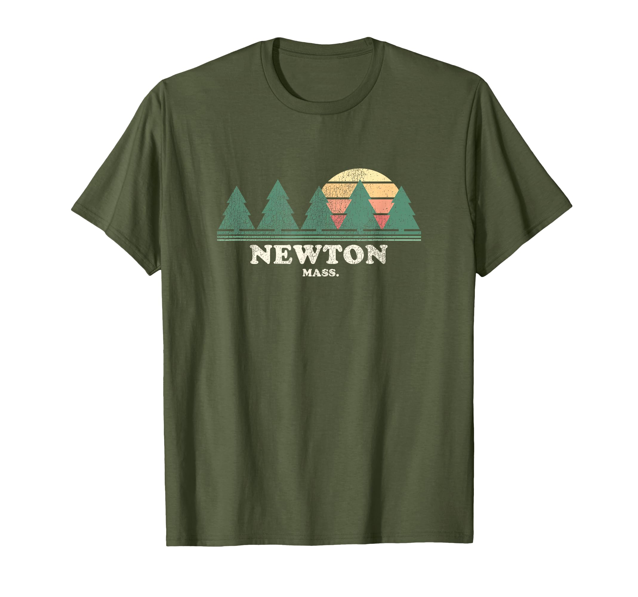Newton Ma Throwback 70S T-Shirt - Fun Novelty Design for Adults - T-Shirt, Sweatshirt, Hoodie