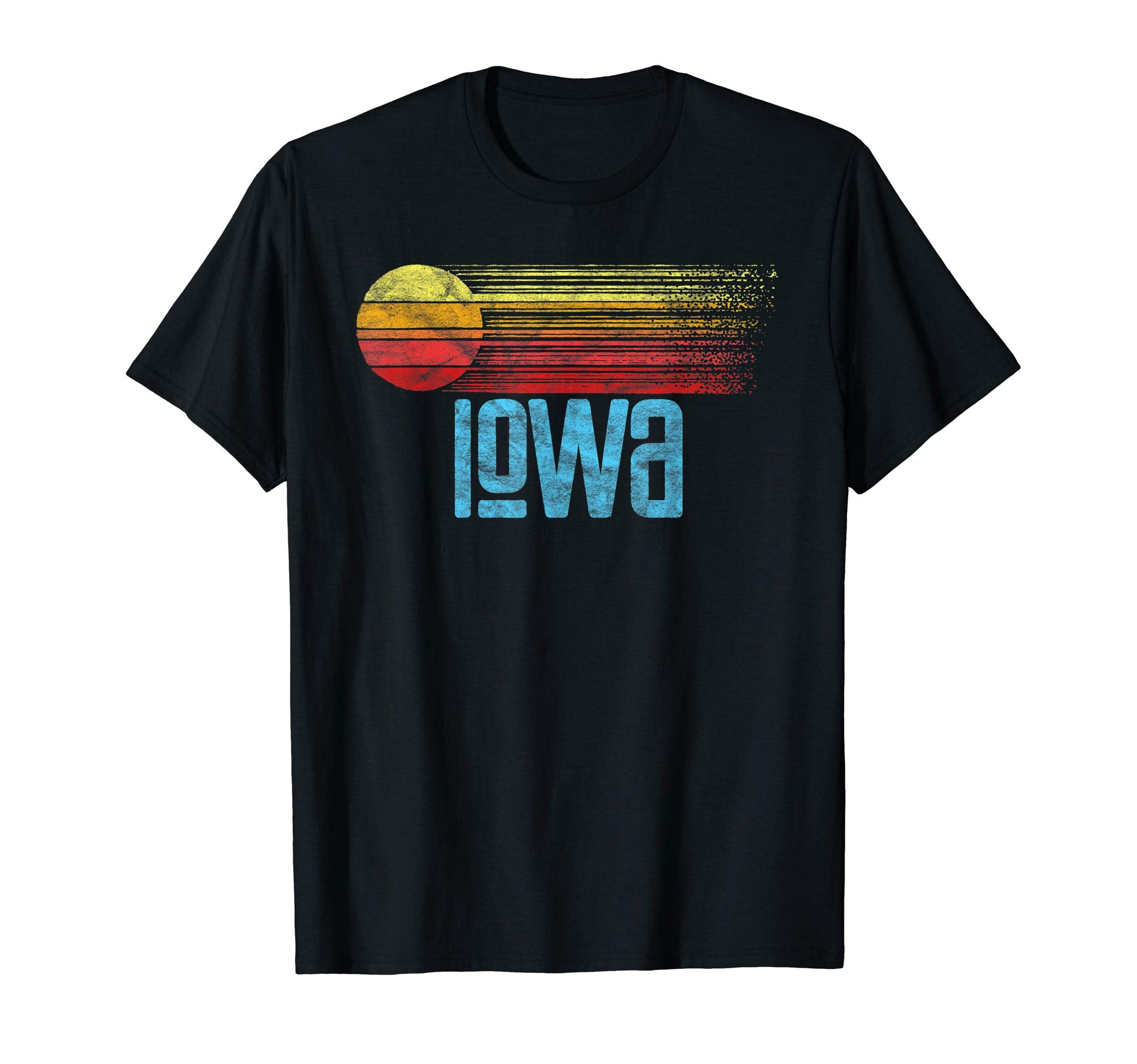 Iowa Distressed Sun T-Shirt - Minimalist Print for Adults - T-Shirt, Sweatshirt, Hoodie