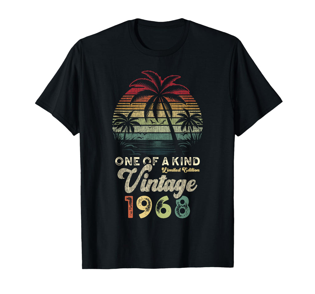 1968 Birthday 58 Years Palm Trees T-Shirt - Trendy Graphic for Adults - T-Shirt, Sweatshirt, Hoodie