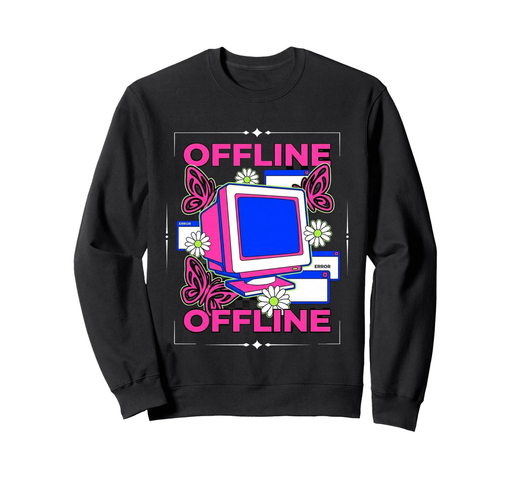 Offline Y2K Computer Tech Cyber Sweatshirt - Streetwear Style for Adults - T-Shirt, Sweatshirt, Hoodie