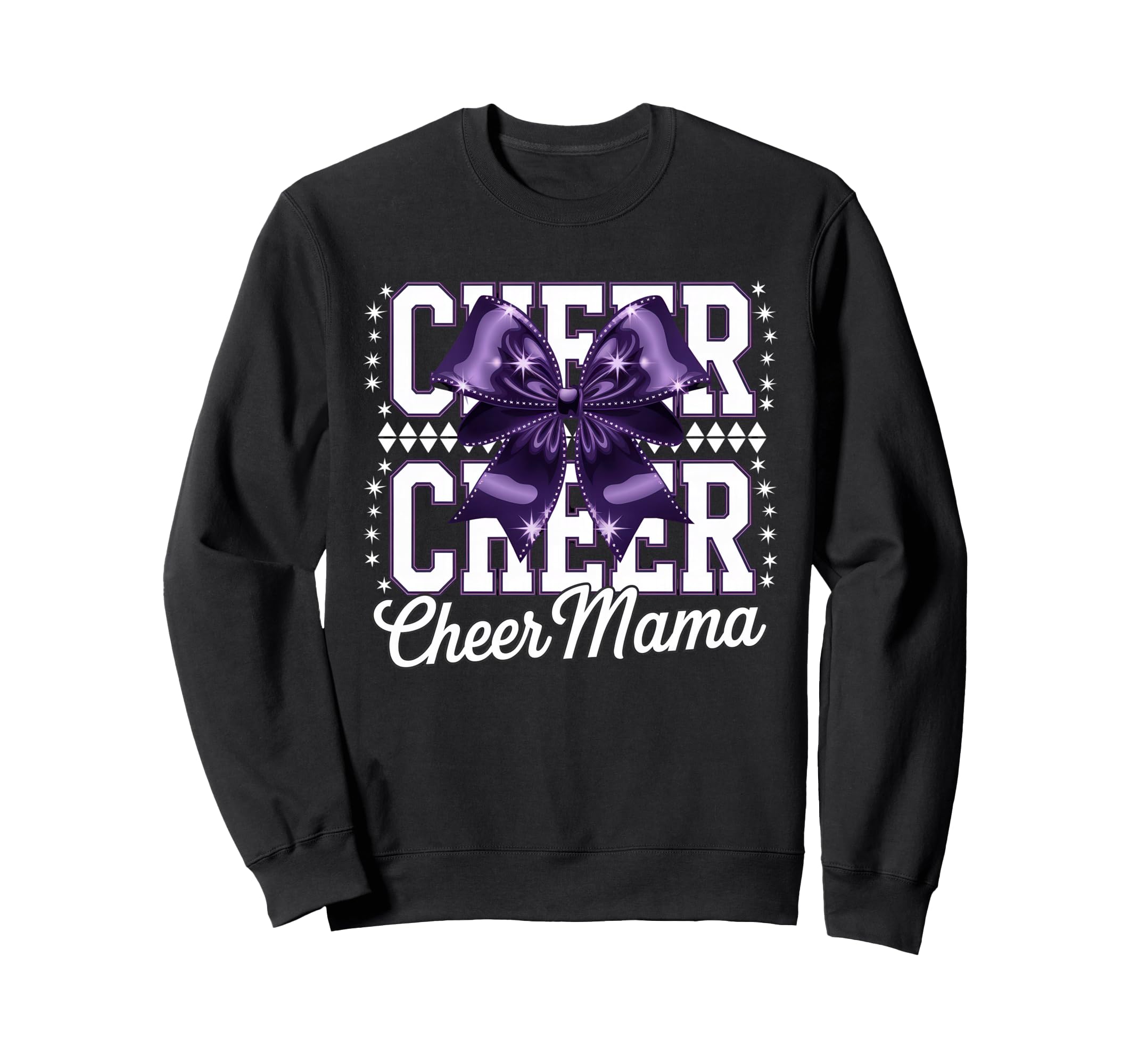 Cheer Mom Mother Bow Cheerleader Game Sweatshirt - Unique Graphic Unisex - T-Shirt, Sweatshirt, Hoodie