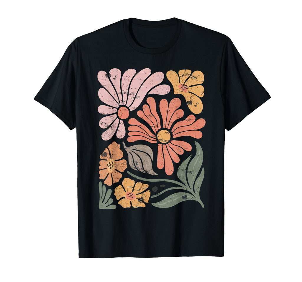 Boho Wildflower Small Black T-Shirt - Graphic Print Unisex - T-Shirt, Sweatshirt, Hoodie