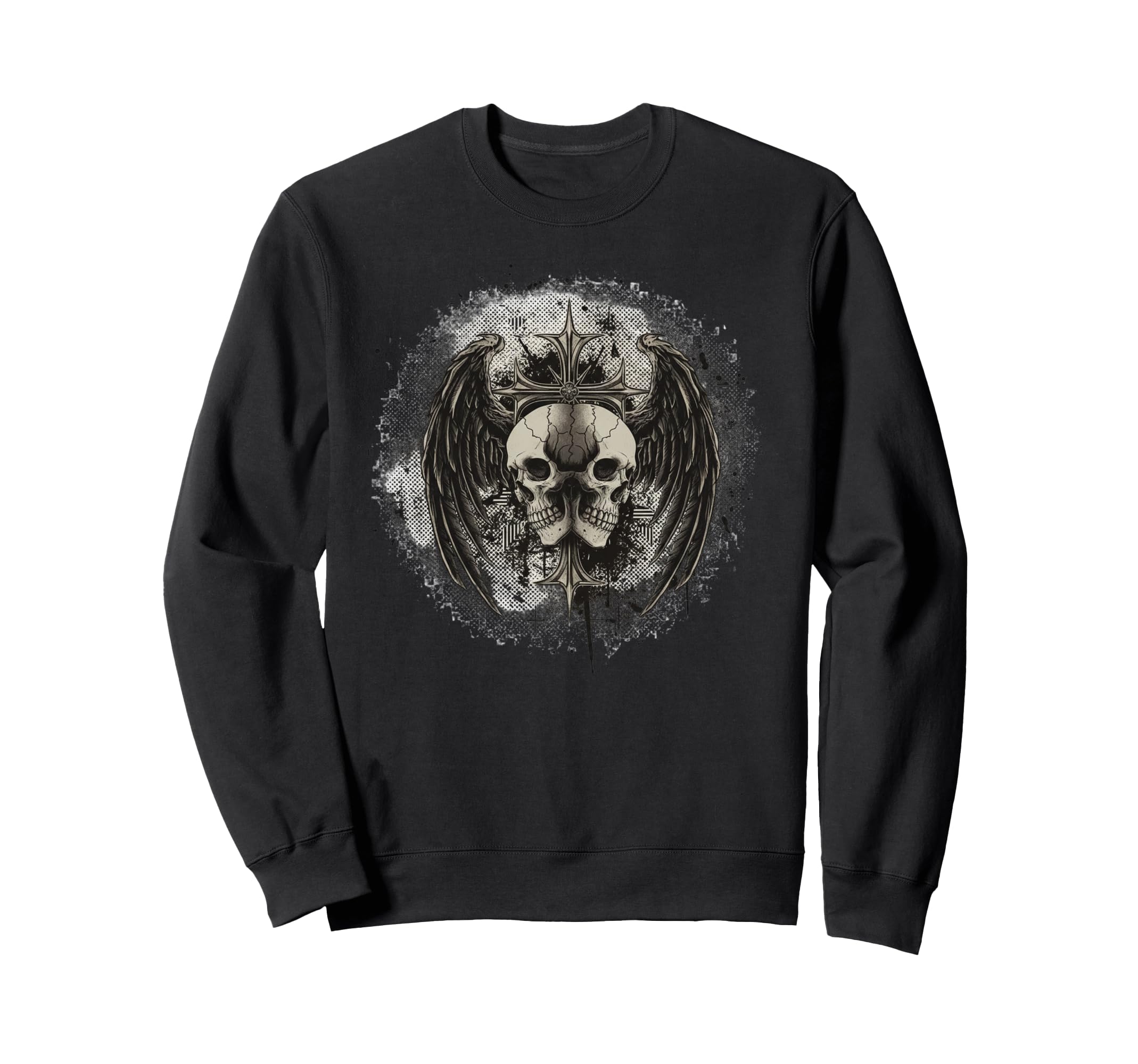 Y2K Grunge Goth Aesthetic Skull Sweatshirt - Trendy Graphic for Adults - T-Shirt, Sweatshirt, Hoodie