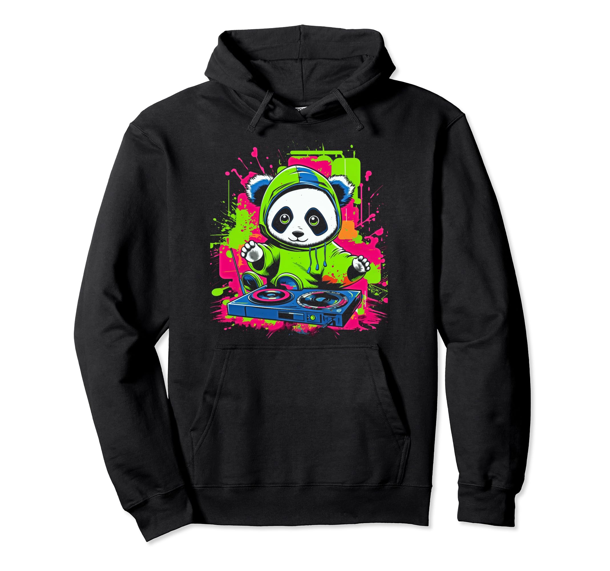 Kawaii Panda Dj Japanese Edm Y2K Hoodie - Trendy Graphic Men Women - T-Shirt, Sweatshirt, Hoodie