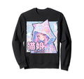 Anti Social Neko Anime Y2K Kawaii Sweatshirt - Unique Graphic Men Women - T-Shirt, Sweatshirt, Hoodie