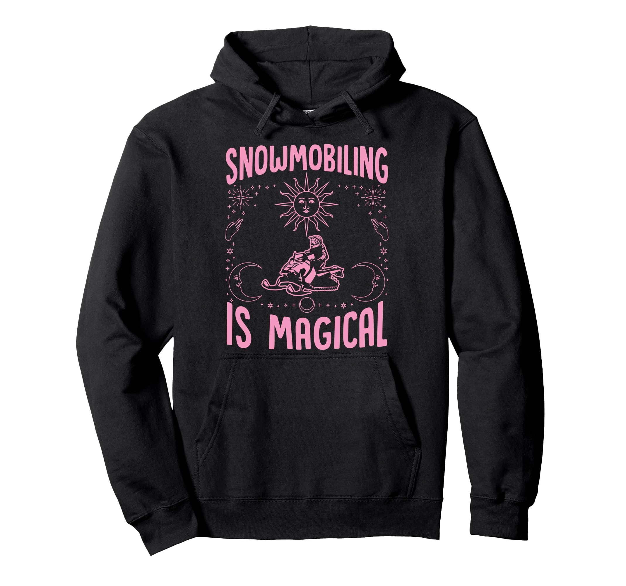 Snowmobiling Is Magical Sun Celestial Hoodie - Minimalist Print for Adults - T-Shirt, Sweatshirt, Hoodie
