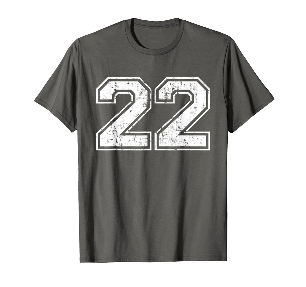 Number 22 Twenty Two Distressed T-Shirt - Custom Art Print for Adults - T-Shirt, Sweatshirt, Hoodie