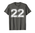 Number 22 Twenty Two Distressed T-Shirt - Custom Art Print for Adults - T-Shirt, Sweatshirt, Hoodie